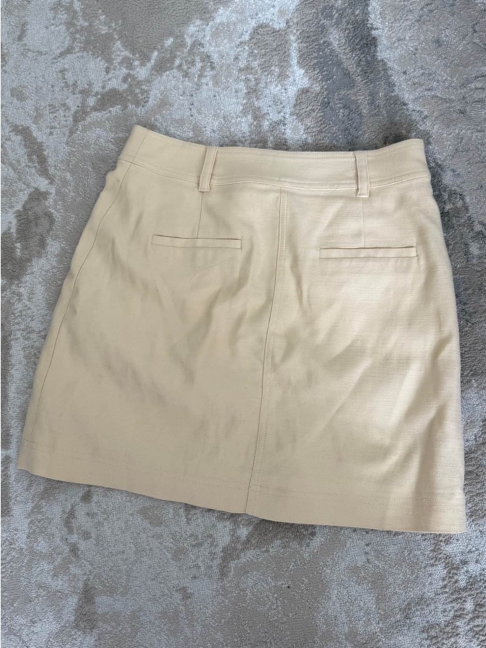 Sézane Gillyne Skirt Cream/Ecru Utility Mini Button Pocket French Sustainable - Picture 4 of 8